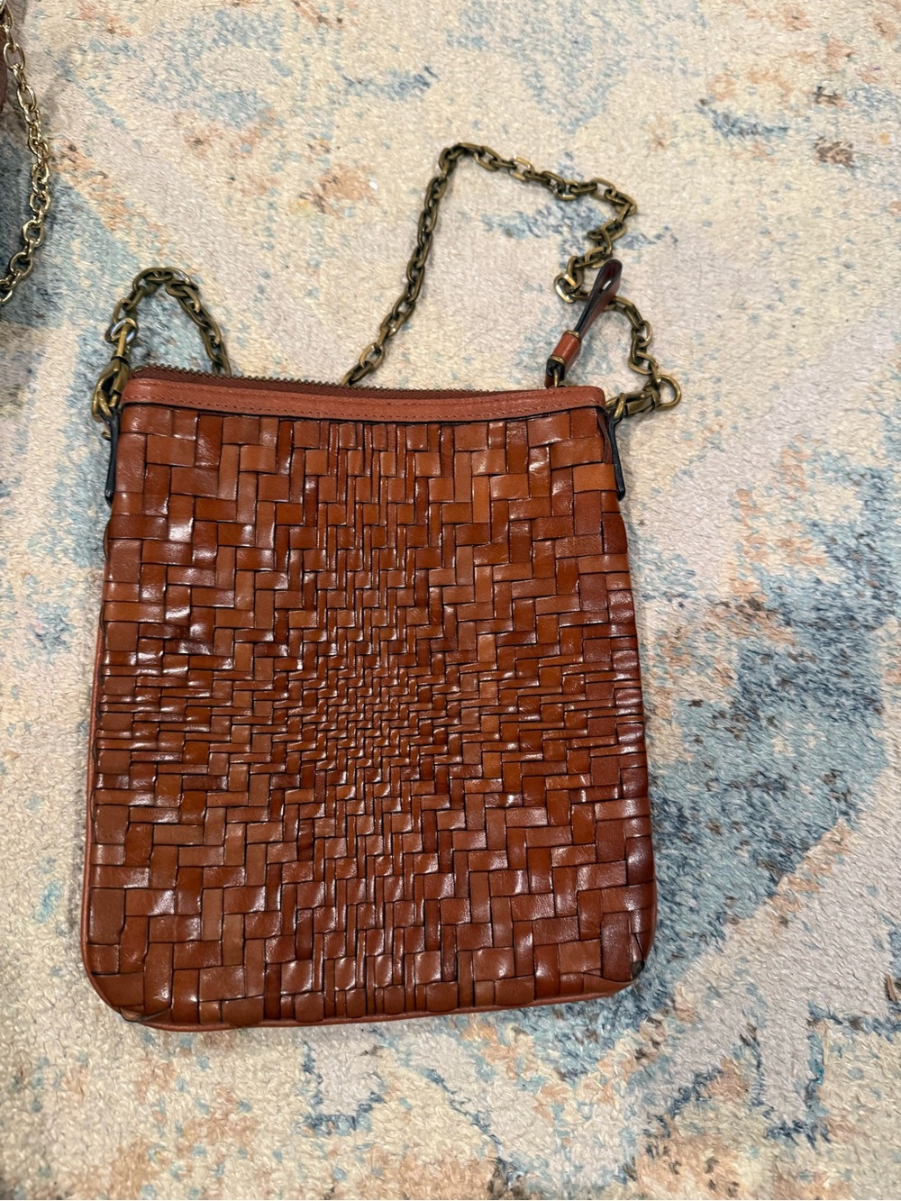 Cole Haan Woven Leather Mini Crossbody in Brown